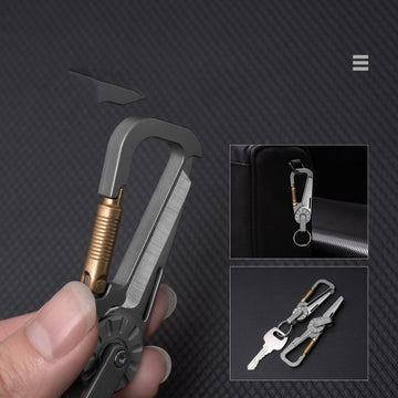 Tactical Multi-Tool Carabiner for Men - Heavy Duty Outdoor Gear Accessory with Bottle Opener & Keychain Hook